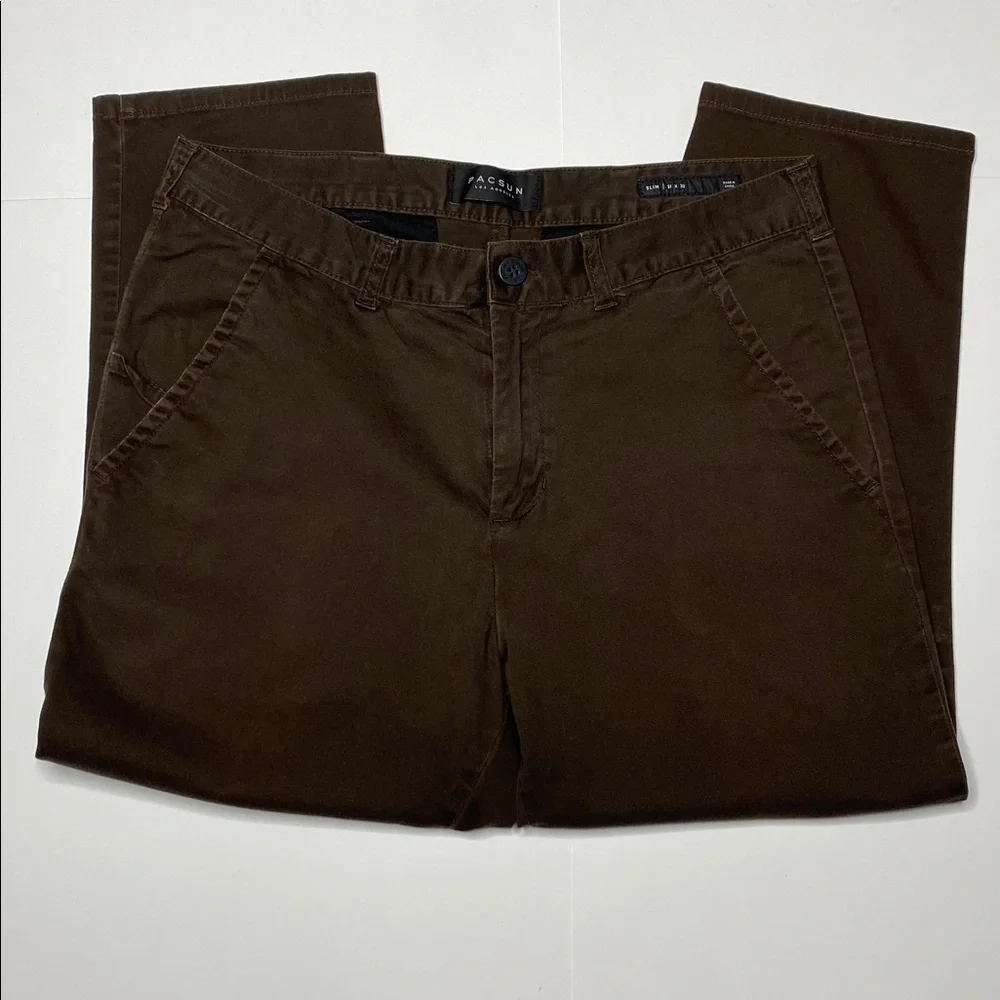 PacSun Cropped Dark Brown Chinos